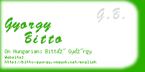 gyorgy bitto business card